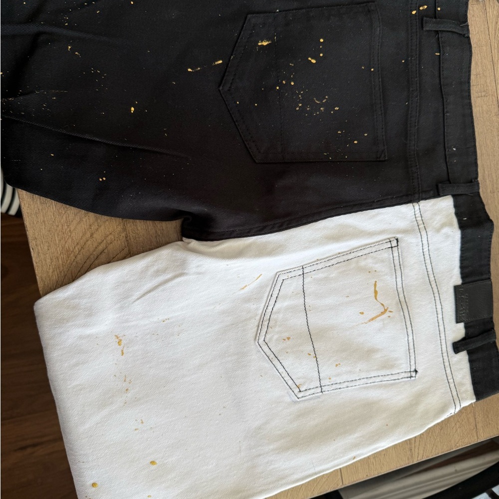 Black and White Splatter Jeans